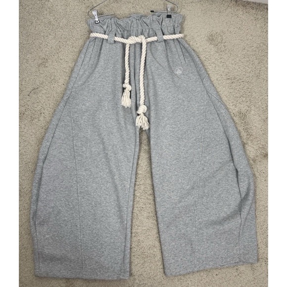 Aelfric Eden Super Baggy Barrel Sweatpants Wide Leg Gray Pants Women's L Hiphop - Picture 8 of 13
